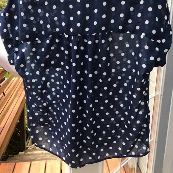 Navy polka dot blouse - Picture 3 of 3